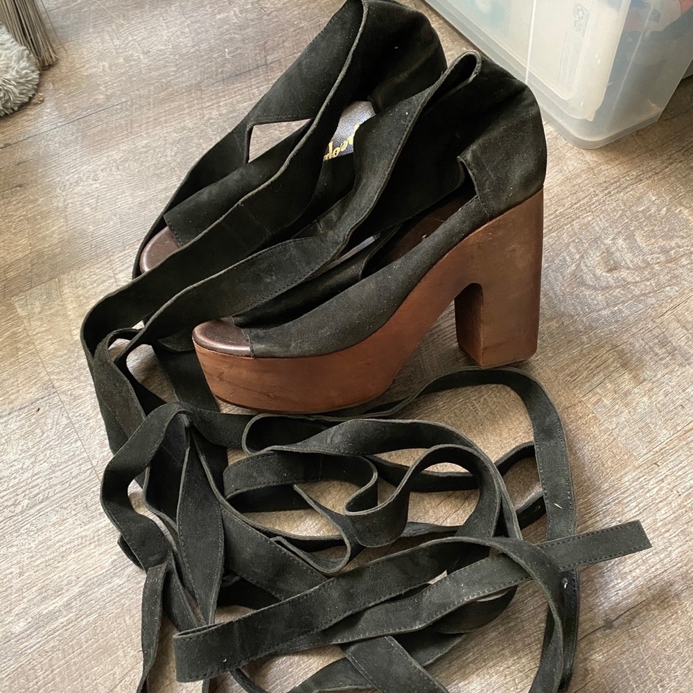 Free People Strapy Chunky Heels